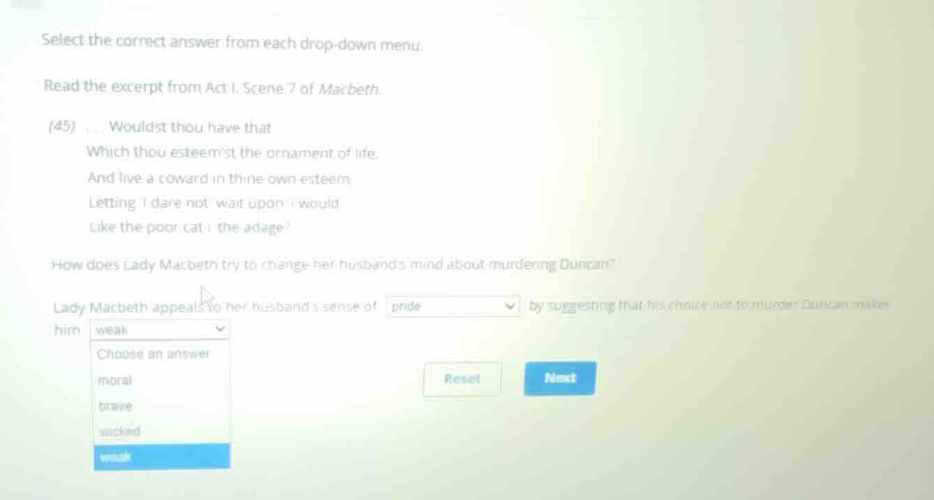 select the correct answer from each drop-down menu. read the excerpt fr…