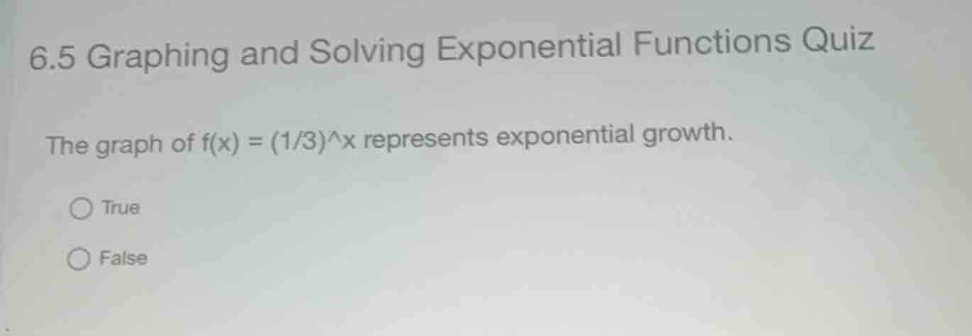 6.5 graphing and solving exponential functions quiz the graph of (f(x) …
