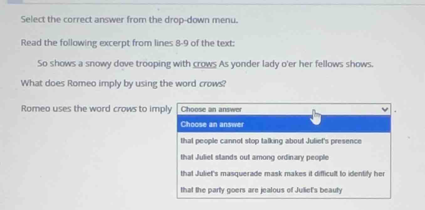 select the correct answer from the drop-down menu. read the following e…