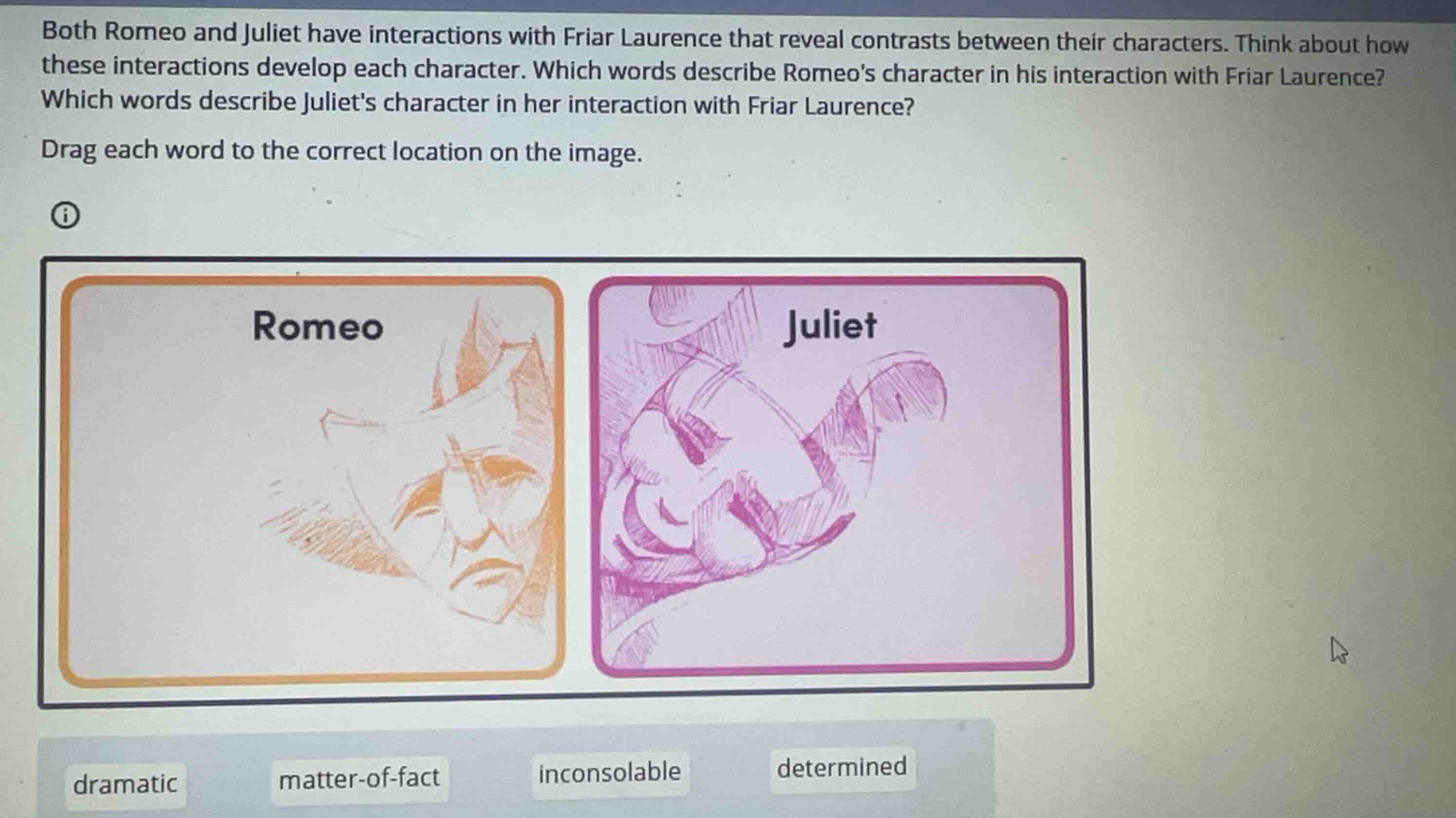 both romeo and juliet have interactions with friar laurence that reveal…