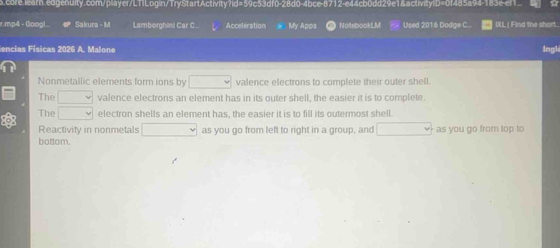 nonmetallic elements form ions by dropdown valence electrons to complet…