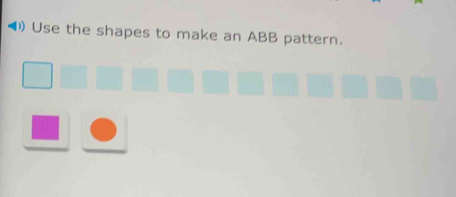 use the shapes to make an abb pattern.