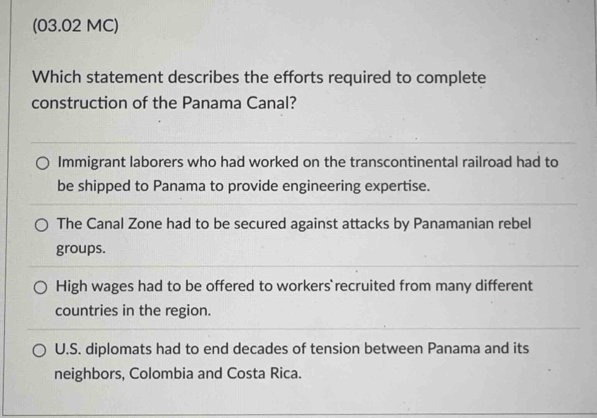 (03.02 mc) which statement describes the efforts required to complete c…