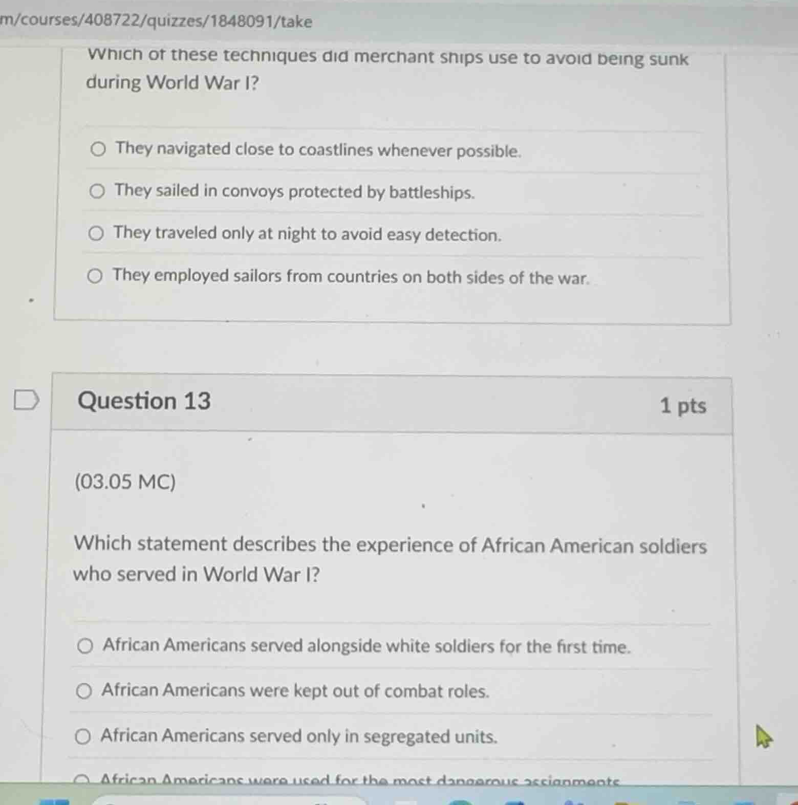 question 13 (03.05 mc) which statement describes the experience of afri…