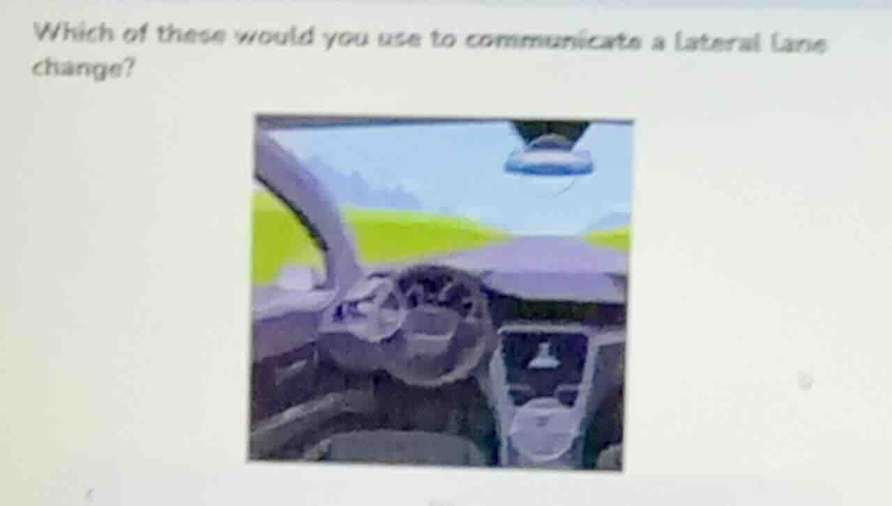 which of these would you use to communicate a lateral lane change?