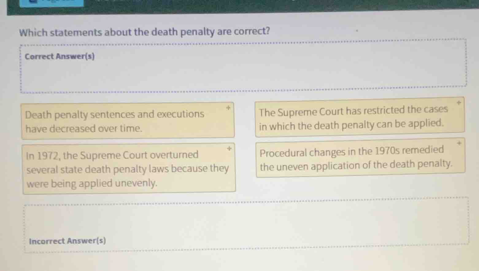 which statements about the death penalty are correct? correct answer(s)…
