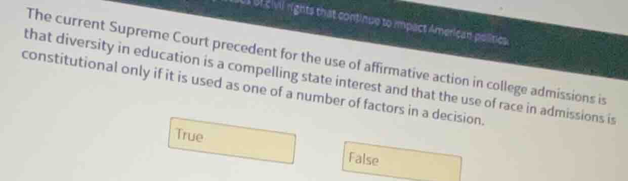 the current supreme court precedent for the use of affirmative action i…