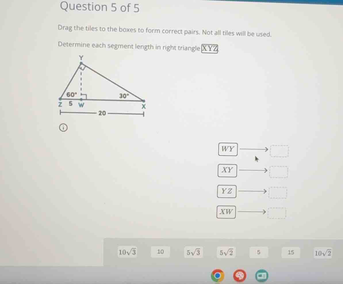question 5 of 5 drag the tiles to the boxes to form correct pairs. not …