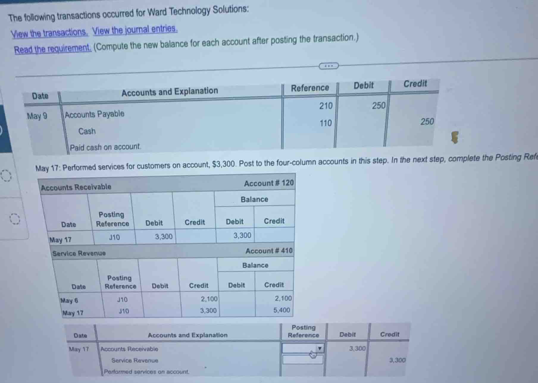 the following transactions occurred for ward technology solutions: view…