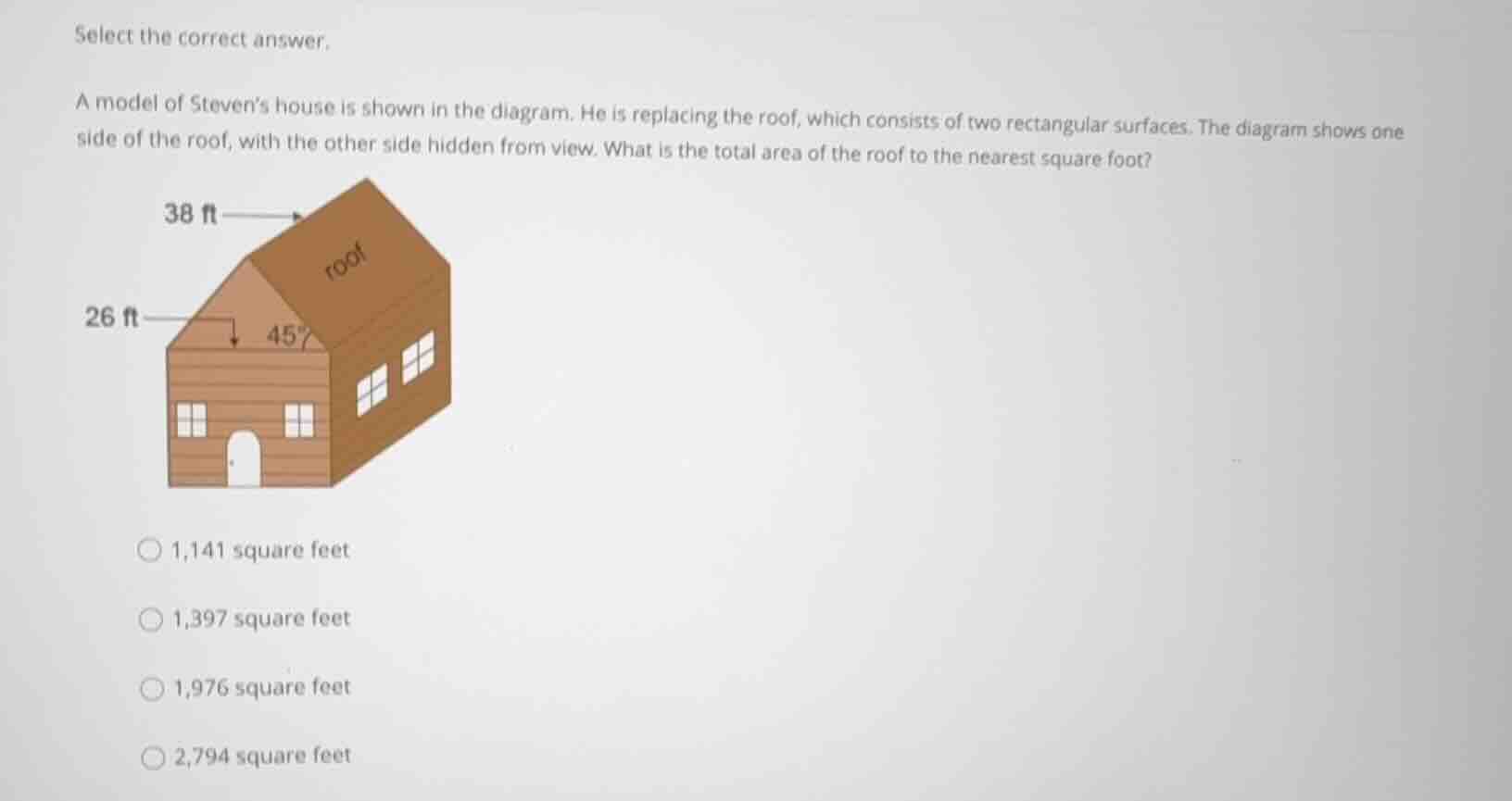 select the correct answer. a model of stevens house is shown in the dia…