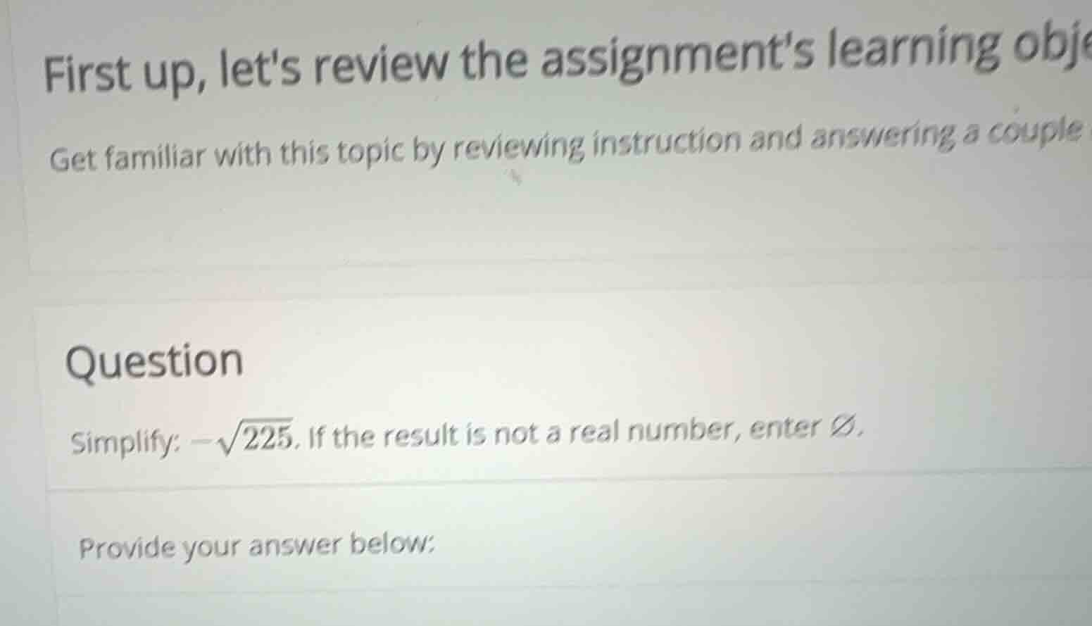 first up, lets review the assignments learning objectives. get familiar…