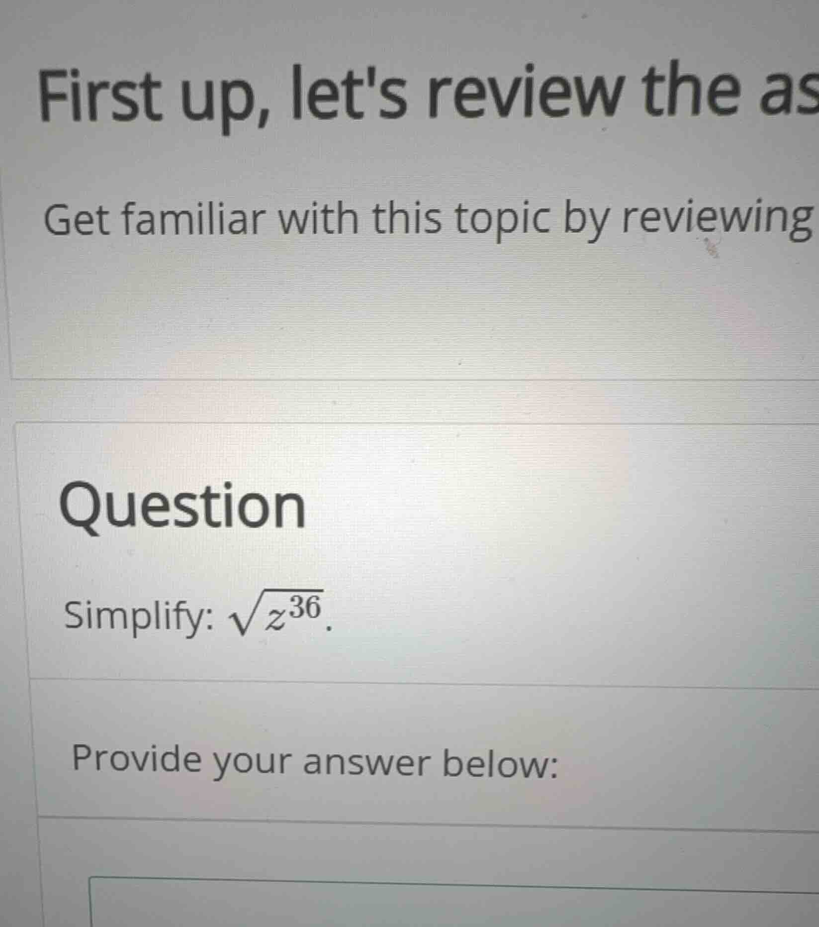 first up, lets review the as get familiar with this topic by reviewing …