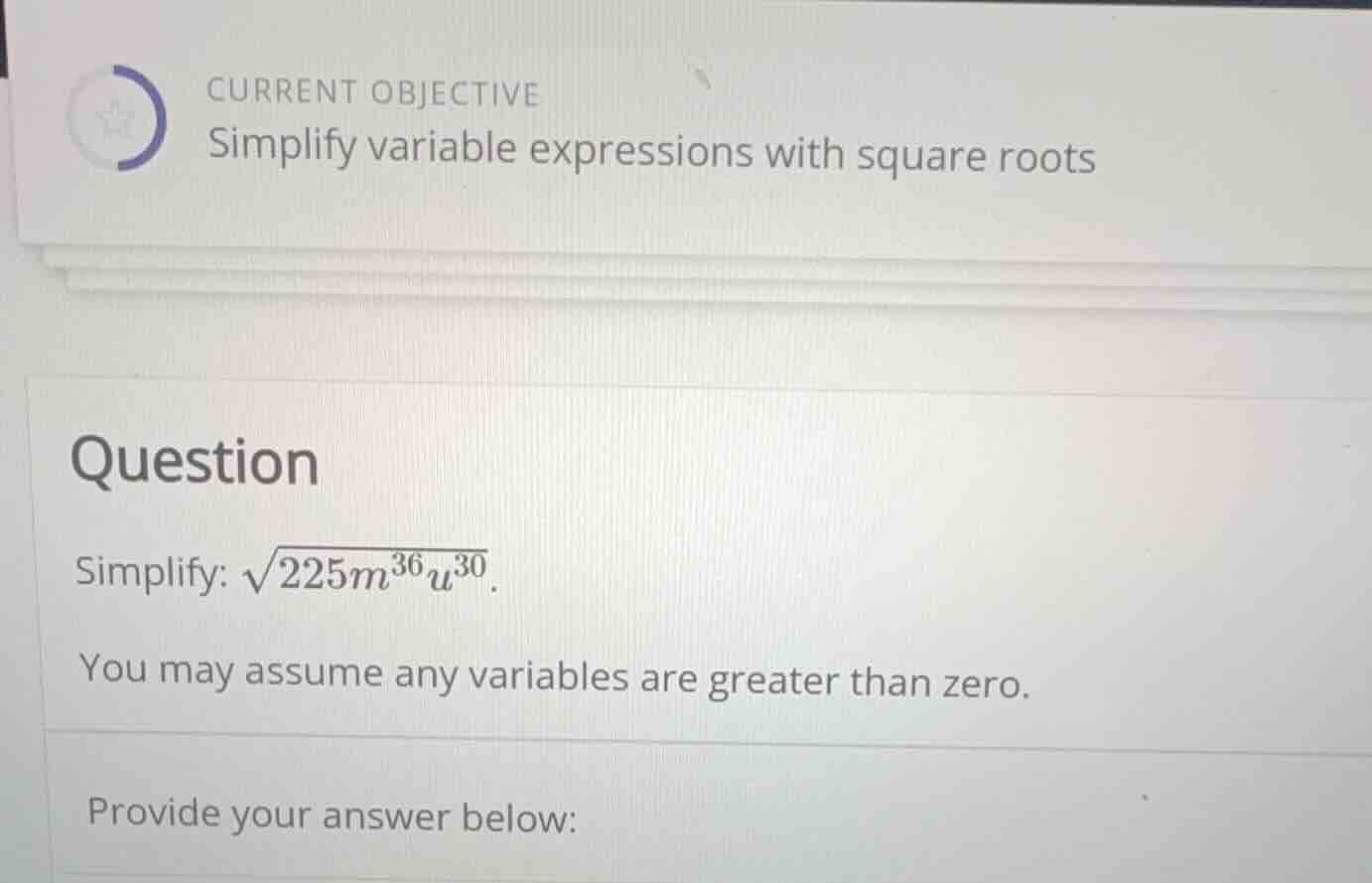 current objective simplify variable expressions with square roots quest…