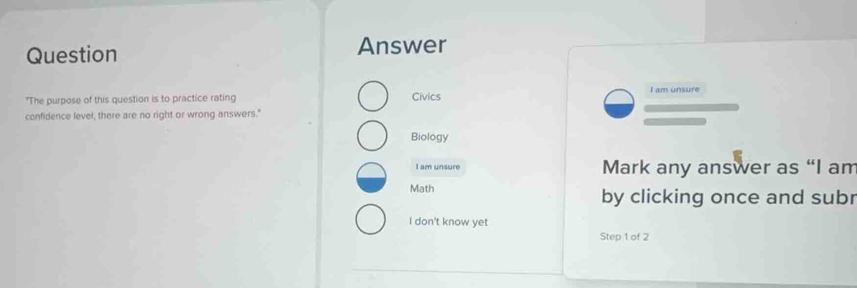question \the purpose of this question is to practice rating confidence…