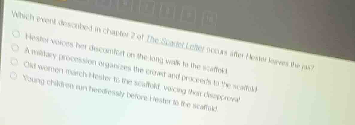 which event described in chapter 2 of the scarlet letter occurs after h…