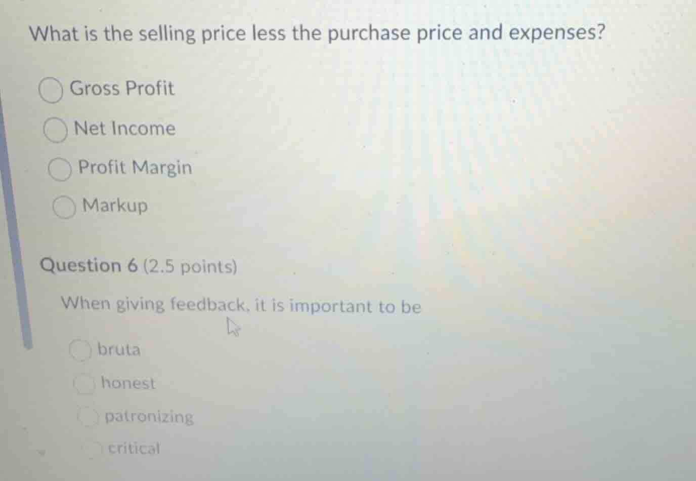 what is the selling price less the purchase price and expenses? gross p…