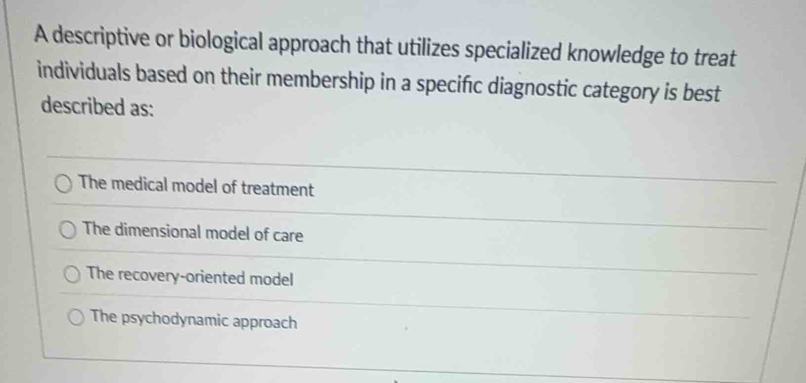 a descriptive or biological approach that utilizes specialized knowledg…