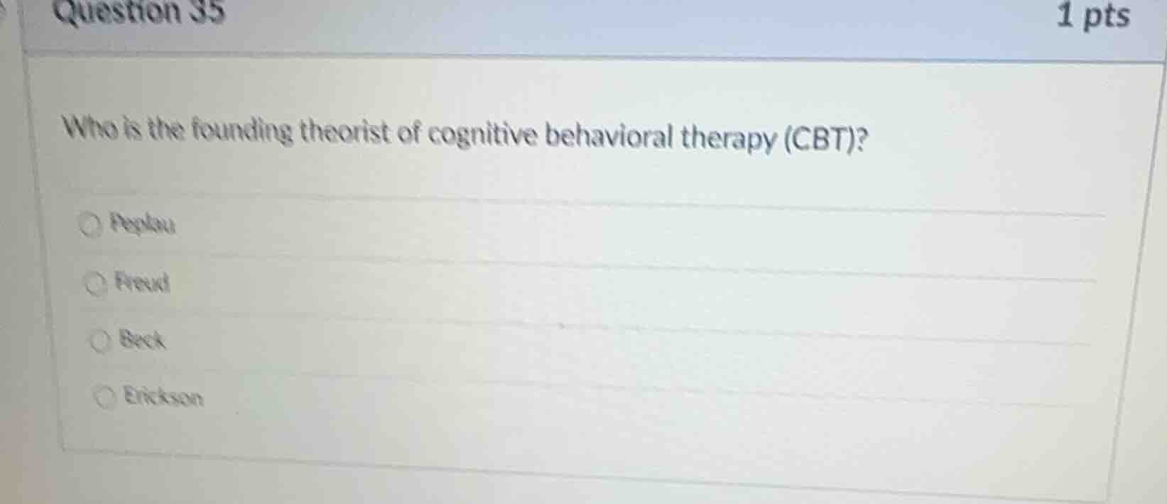 question 35 who is the founding theorist of cognitive behavioral therap…