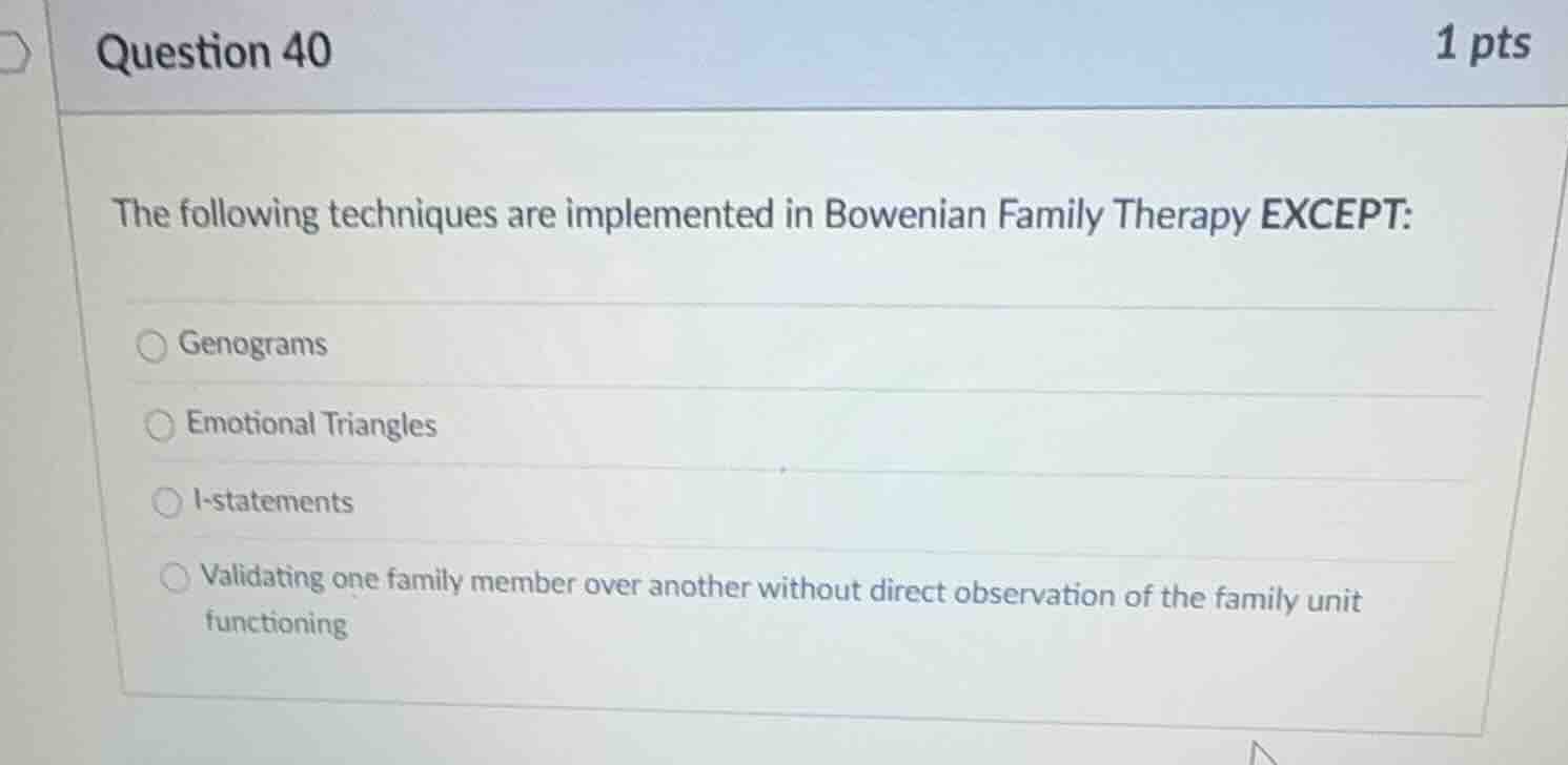 question 40 1 pts the following techniques are implemented in bowenian …