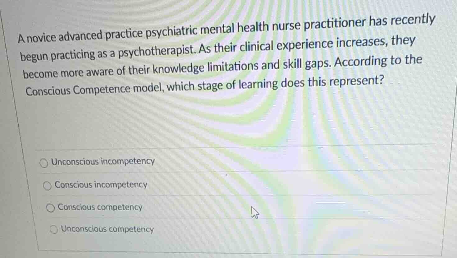 a novice advanced practice psychiatric mental health nurse practitioner…