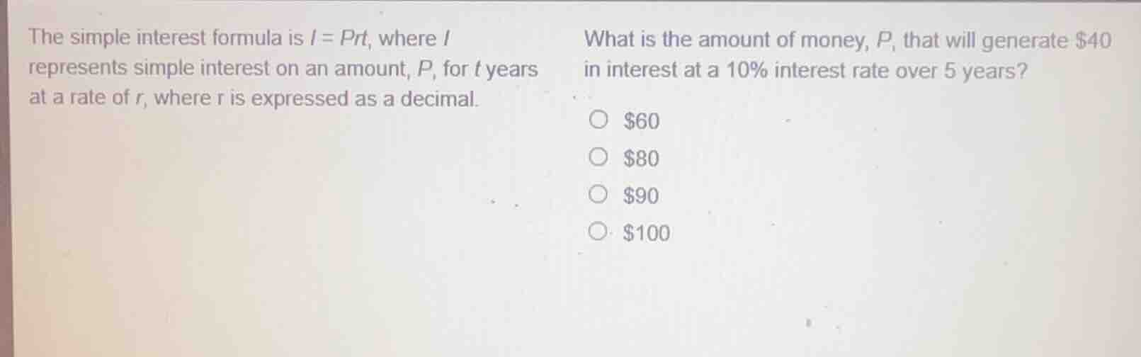the simple interest formula is \\(i = prt\\), where \\(i\\) represents …