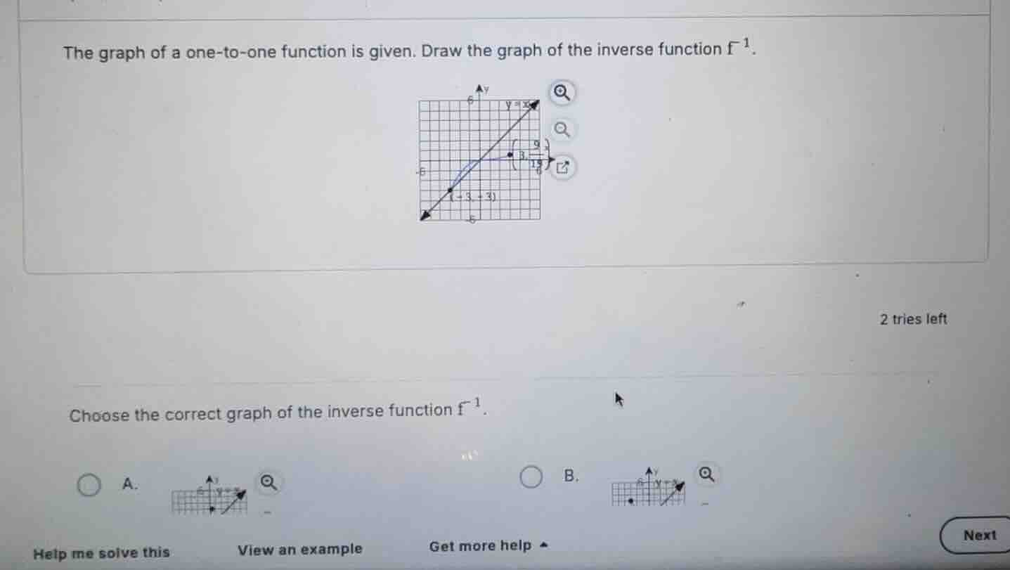 the graph of a one-to-one function is given. draw the graph of the inve…