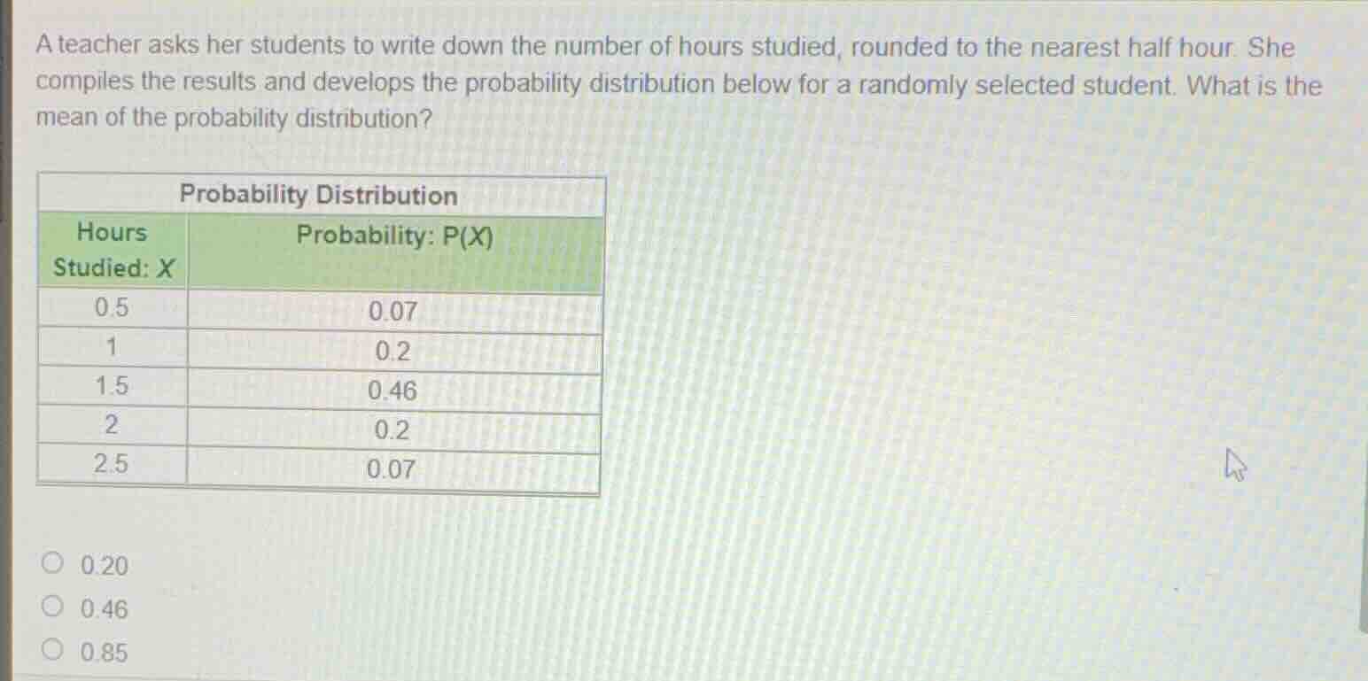 a teacher asks her students to write down the number of hours studied, …