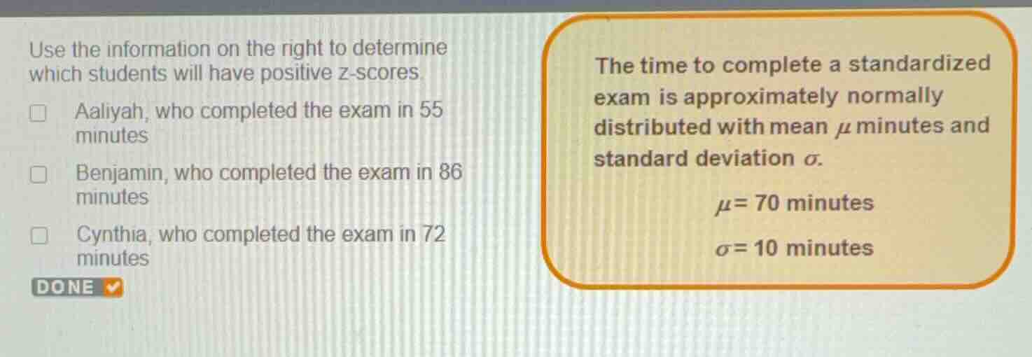 use the information on the right to determine which students will have …