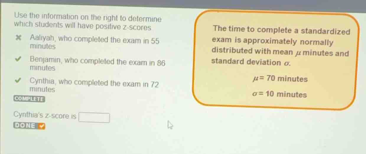 use the information on the right to determine which students will have …