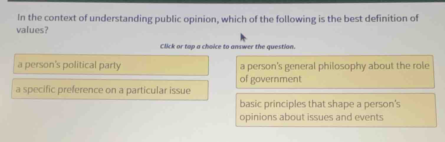 in the context of understanding public opinion, which of the following …