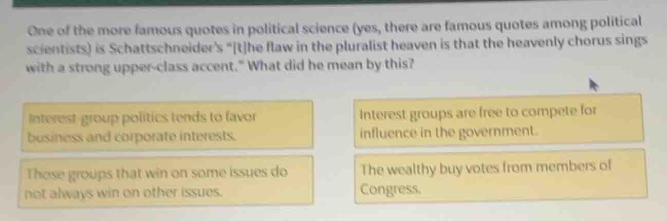 one of the more famous quotes in political science (yes, there are famo…