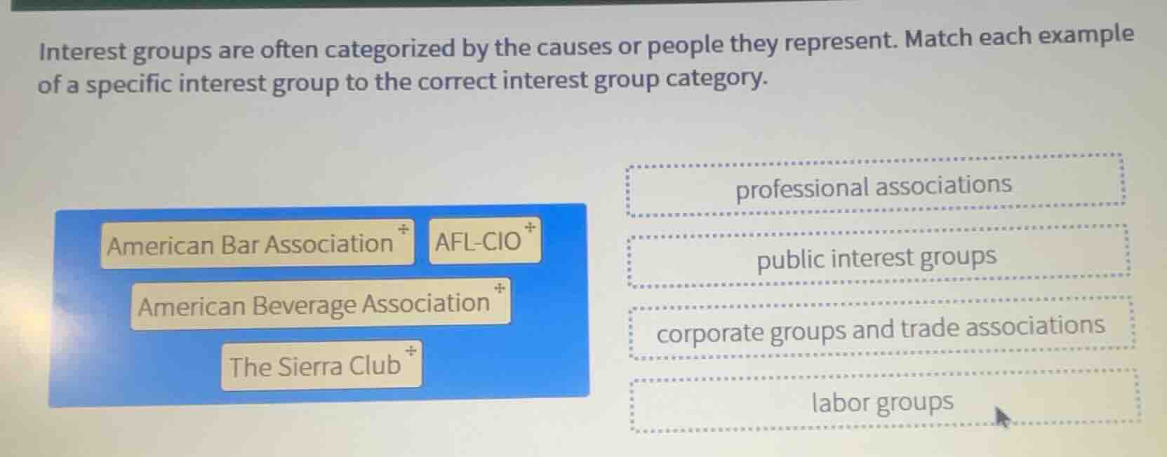 interest groups are often categorized by the causes or people they repr…