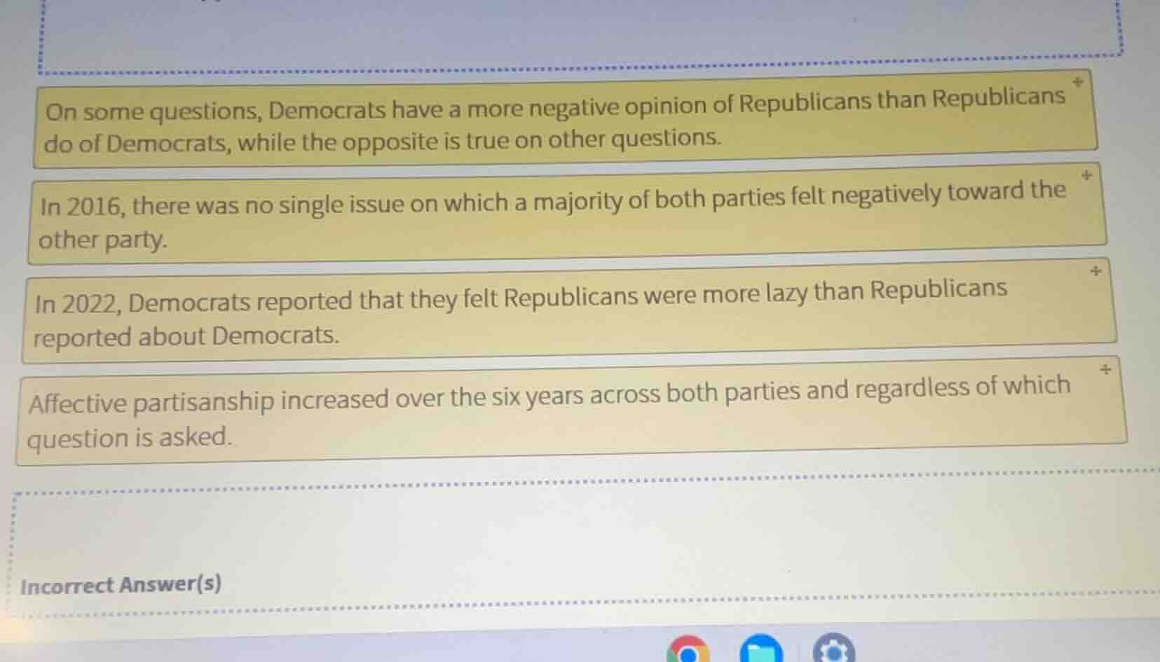 on some questions, democrats have a more negative opinion of republican…