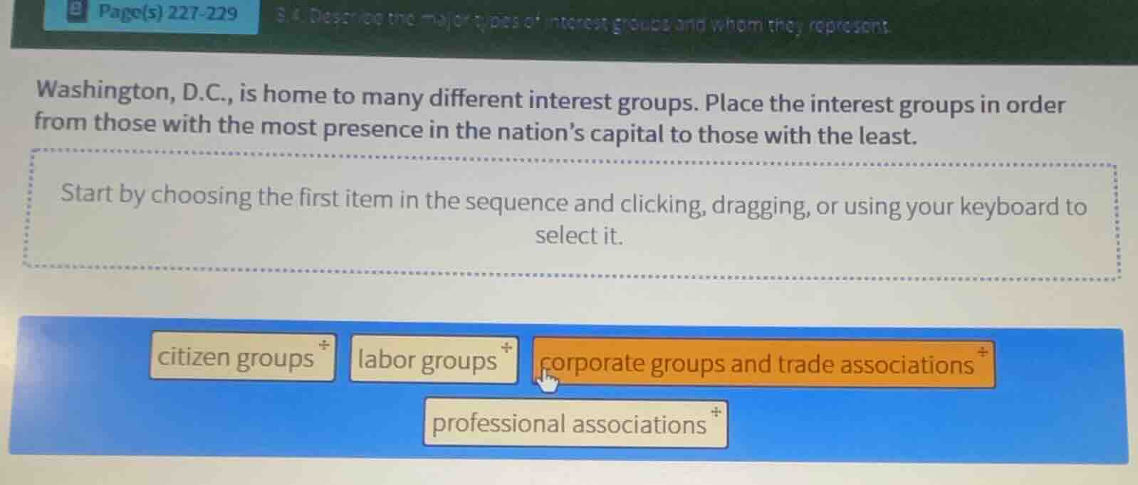 washington, d.c., is home to many different interest groups. place the …