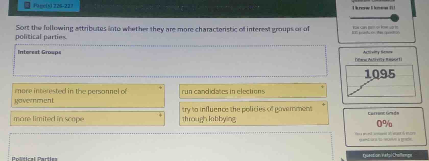 sort the following attributes into whether they are more characteristic…