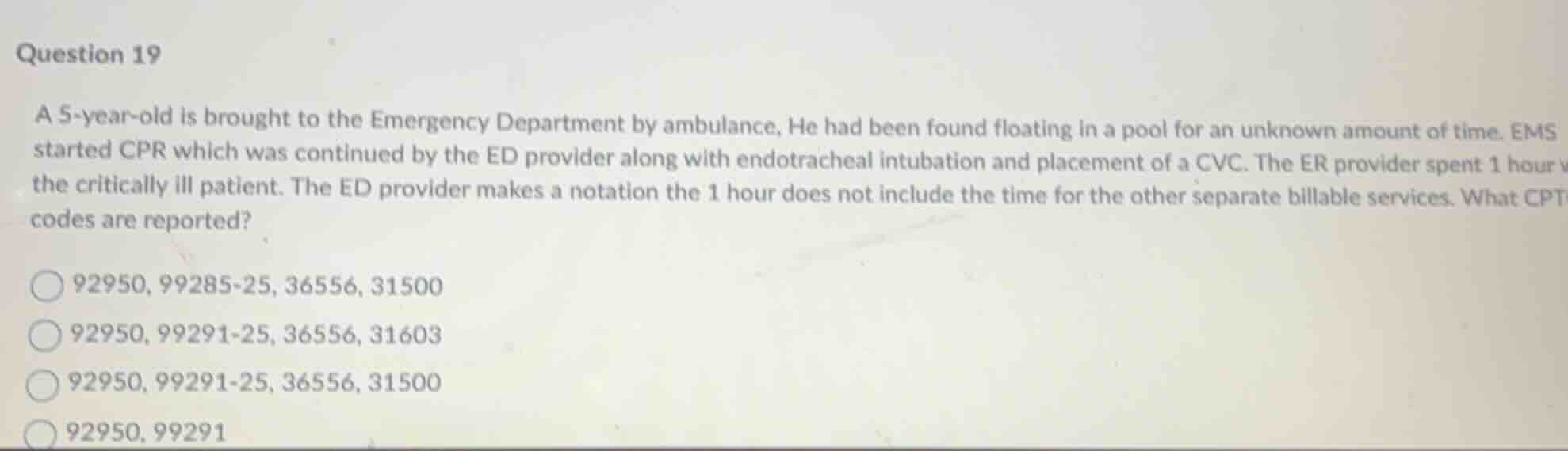 question 19 a 5-year-old is brought to the emergency department by ambu…