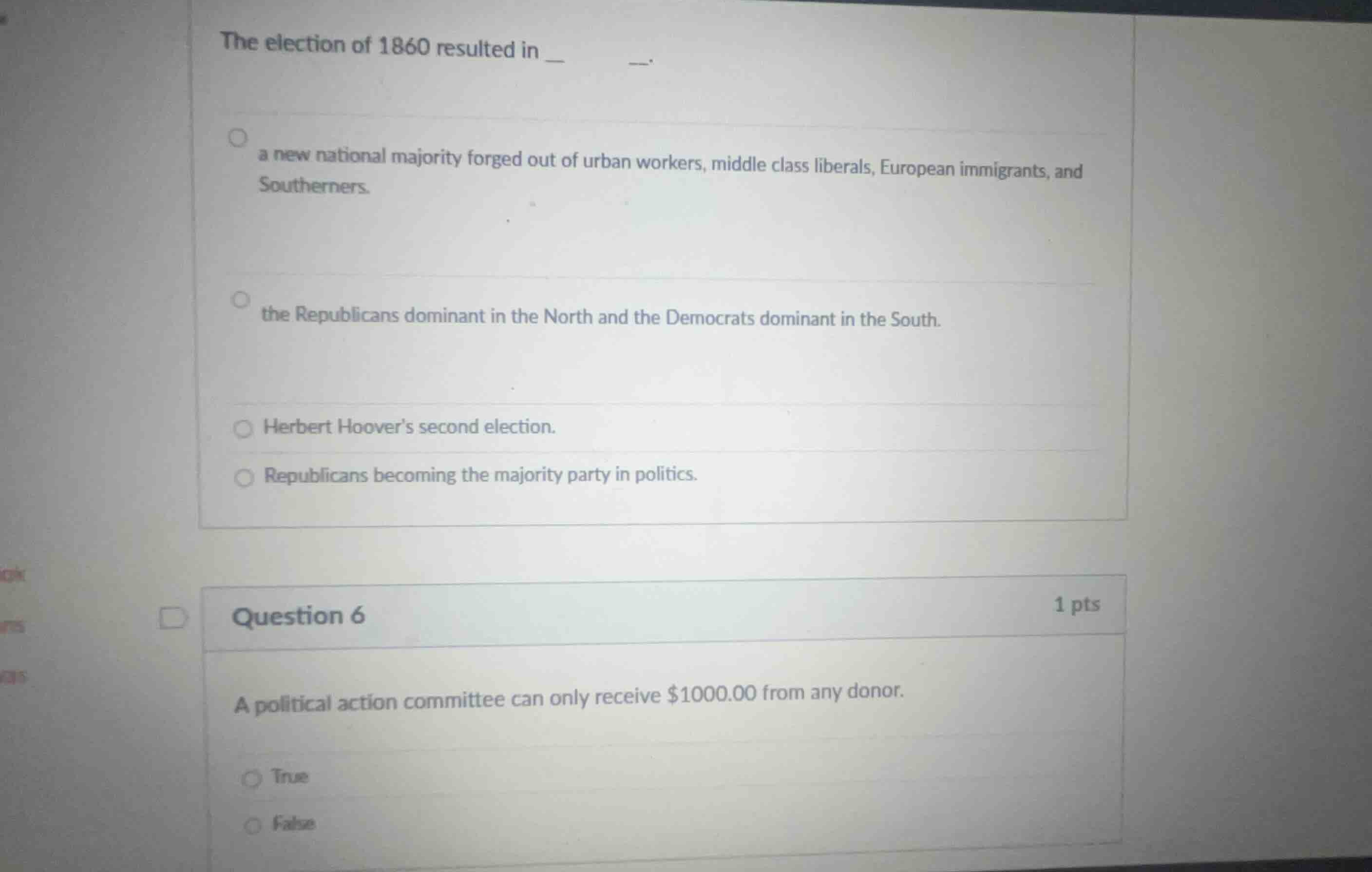 the election of 1860 resulted in __ a new national majority forged out …