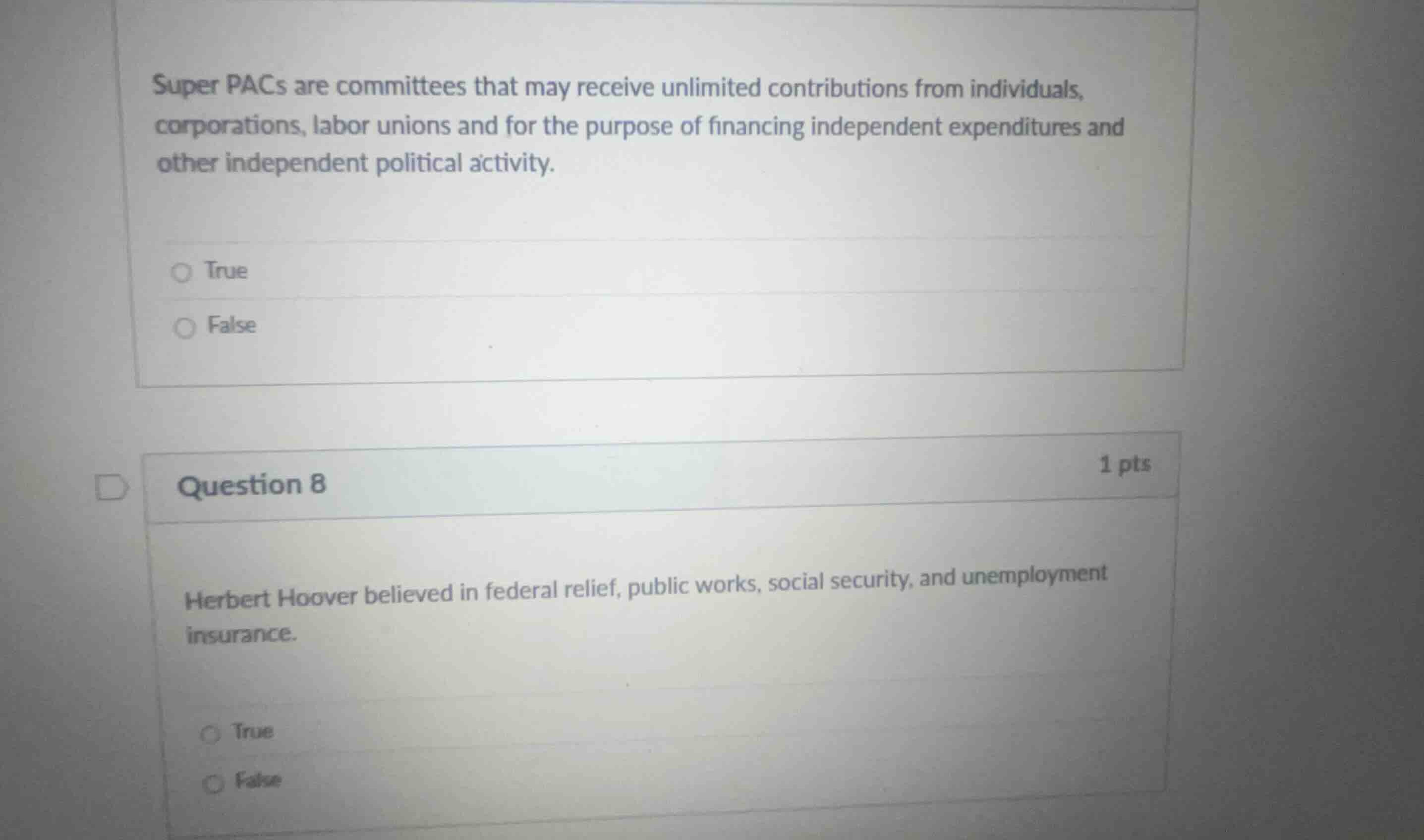 super pacs are committees that may receive unlimited contributions from…