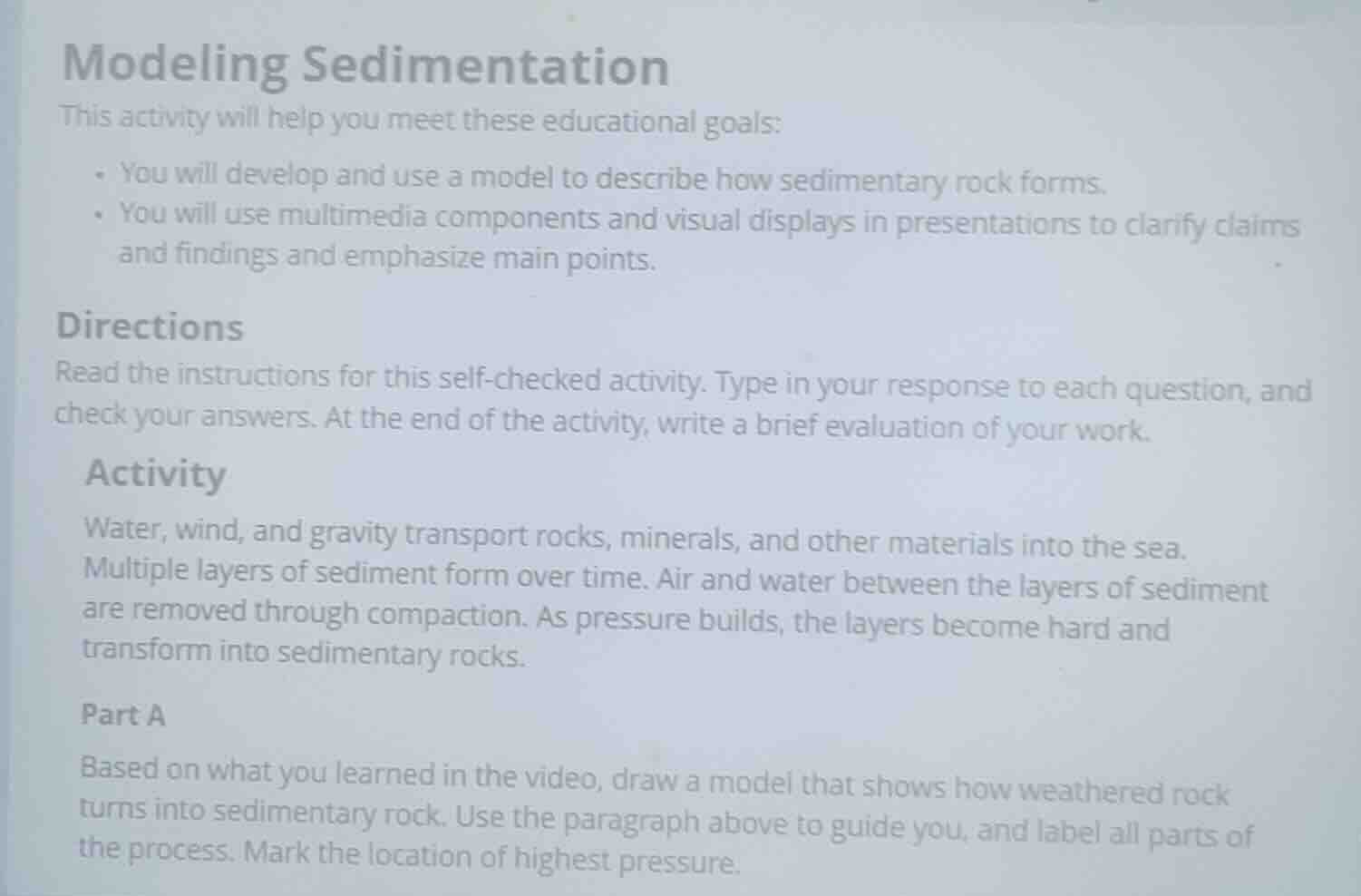 modeling sedimentation this activity will help you meet these education…