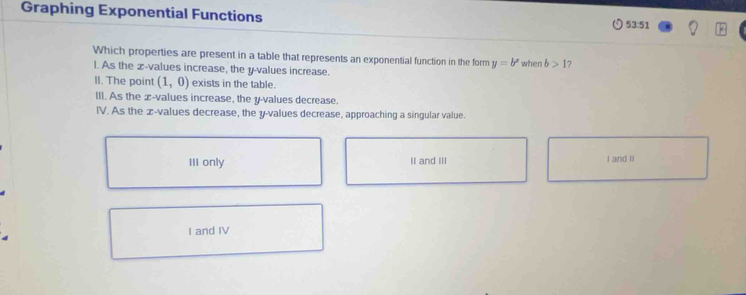 graphing exponential functions which properties are present in a table …