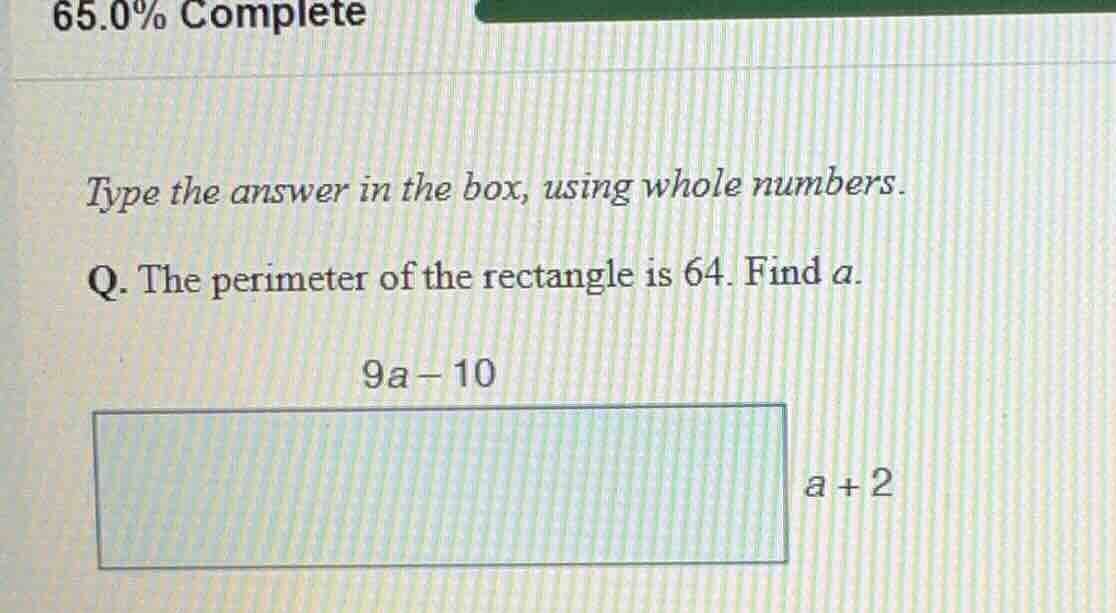 type the answer in the box, using whole numbers. q. the perimeter of th…