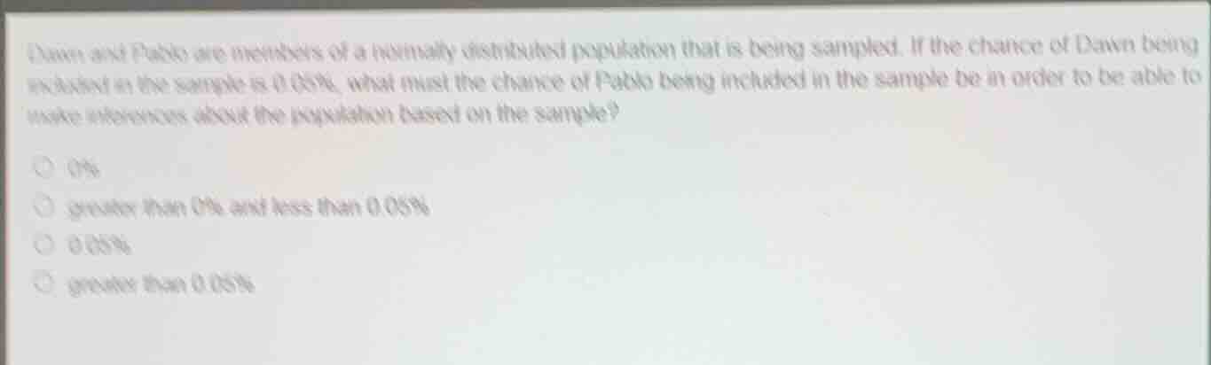dawn and pablo are members of a normally distributed population that is…