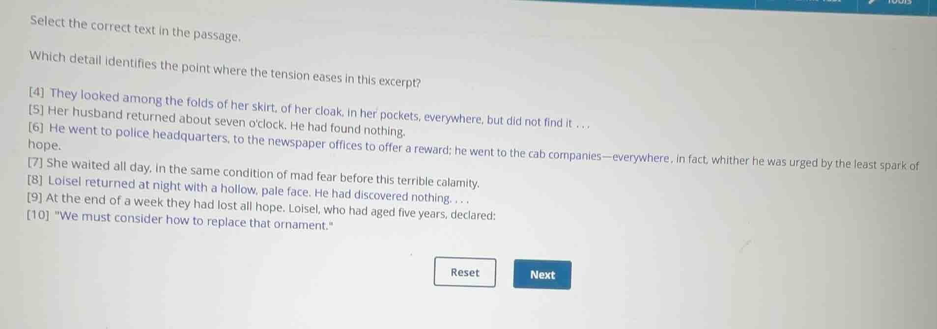select the correct text in the passage. which detail identifies the poi…