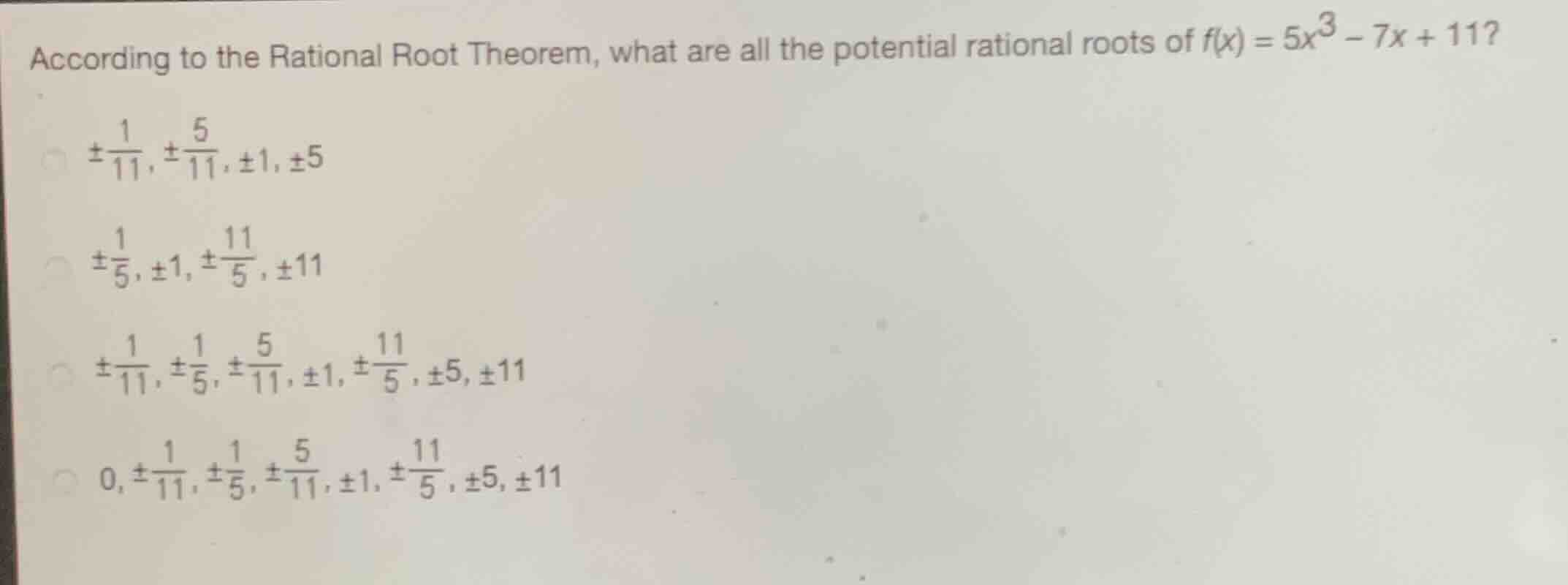 according to the rational root theorem, what are all the potential rati…