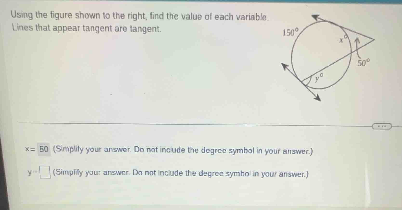 using the figure shown to the right, find the value of each variable. l…