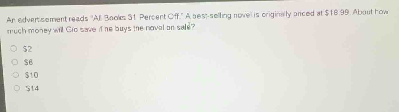 an advertisement reads \all books 31 percent off.\ a best-selling novel…