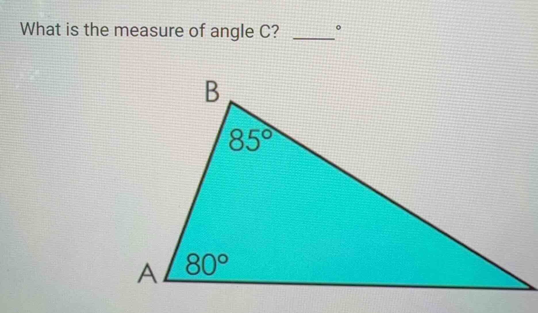 what is the measure of angle c? \\( \\underline{\\quad}^{\\circ} \\)