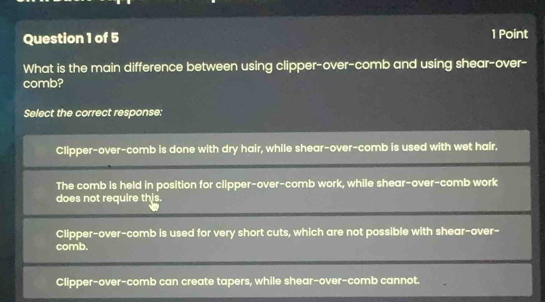 question 1 of 5 1 point what is the main difference between using clipp…