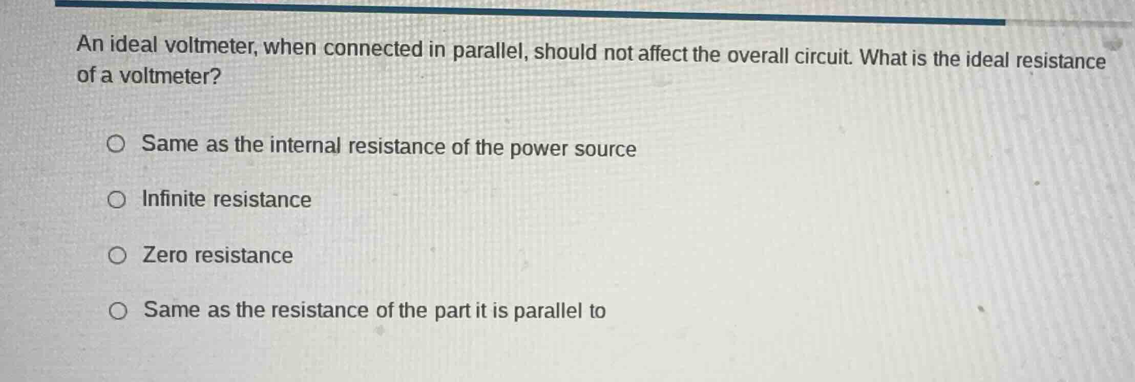 an ideal voltmeter, when connected in parallel, should not affect the o…