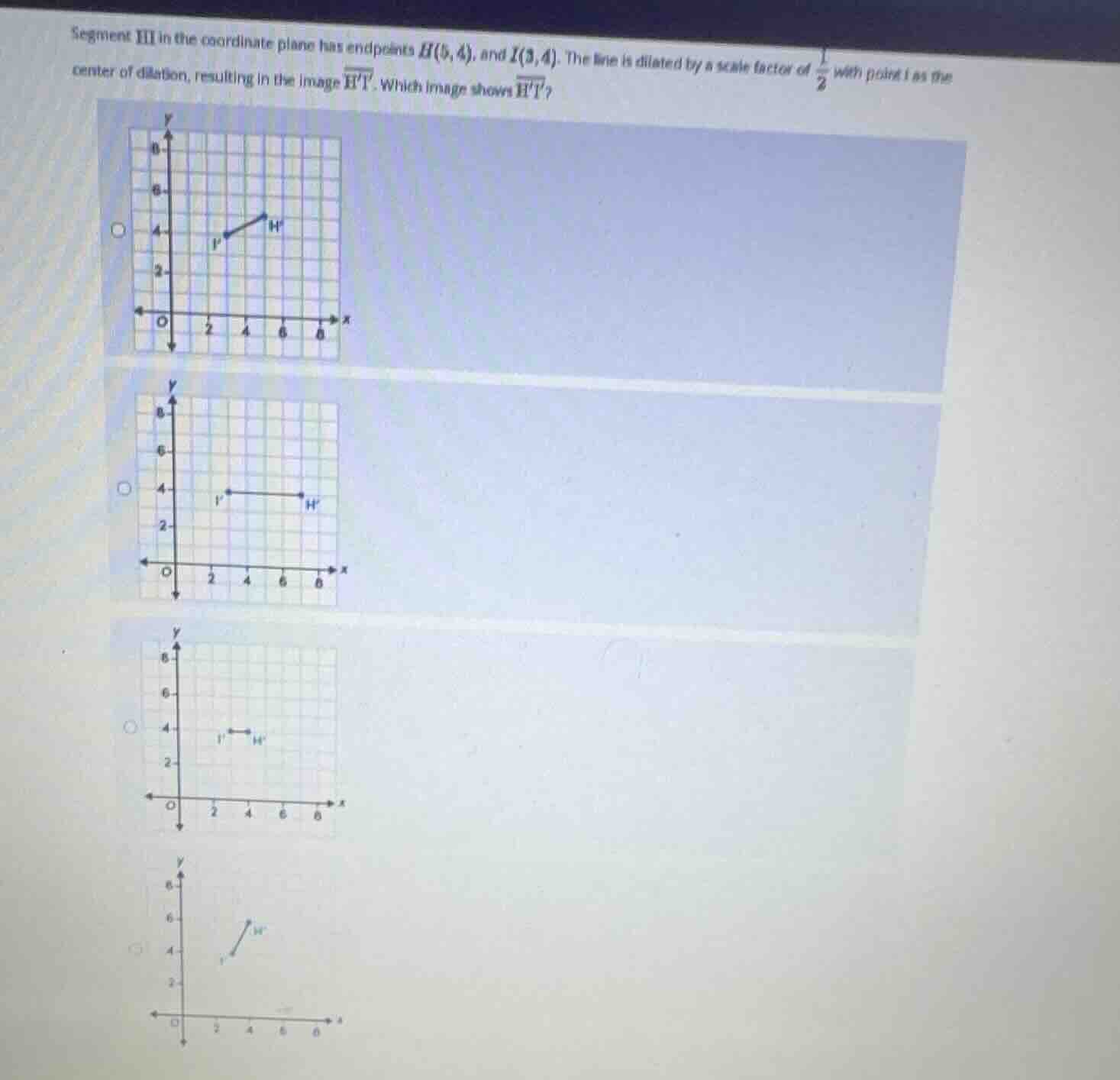 segment \\(hi\\) in the coordinate plane has endpoints \\(h(5,4)\\) and…